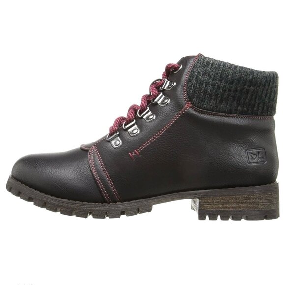 DIRTY LAUNDRY TREBLE Women's Cozy Lace-Up Hiker Booties Burnished Black Size 8 - Picture 3 of 9